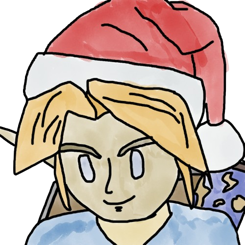 Link with Christmas hat